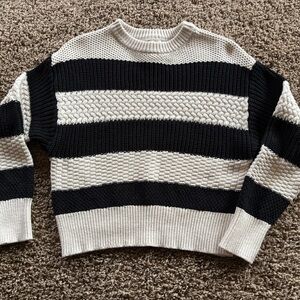 Striped Black and Cream Sweater